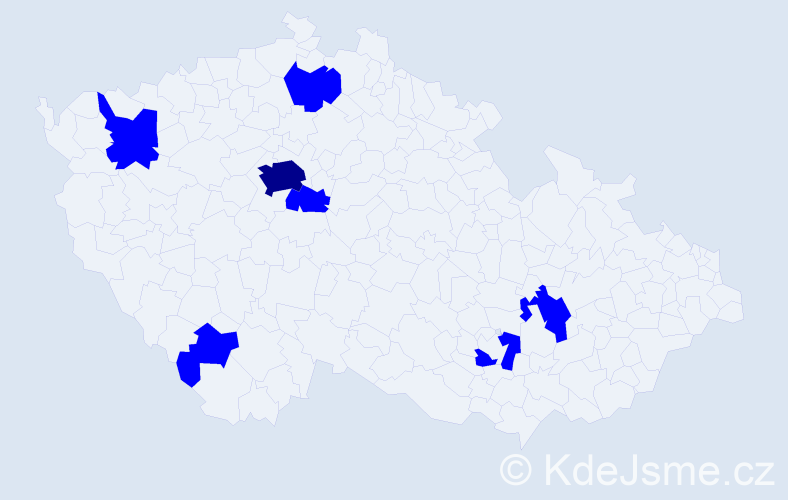 Jméno: 'Sámir', počet výskytů 8 v celé ČR