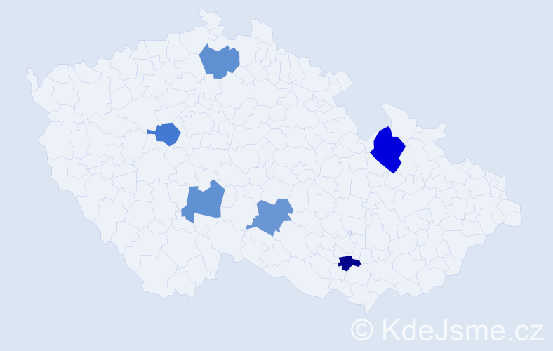 Jméno: 'Tadeáš Josef', počet výskytů 7 v celé ČR