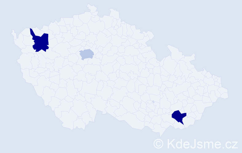 Jméno: 'Lucie Sarah', počet výskytů 3 v celé ČR