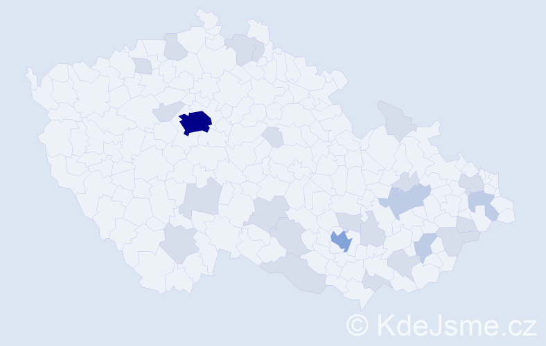 Jméno: 'Mirjana', počet výskytů 51 v celé ČR