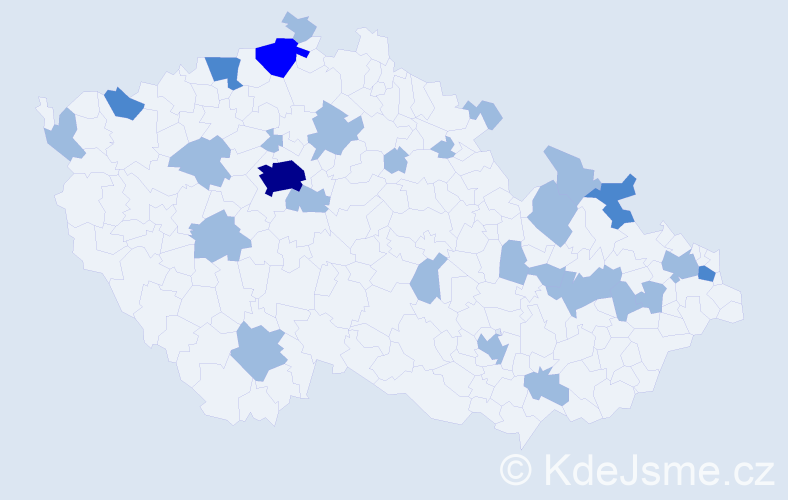Jméno: 'Narcis', počet výskytů 37 v celé ČR