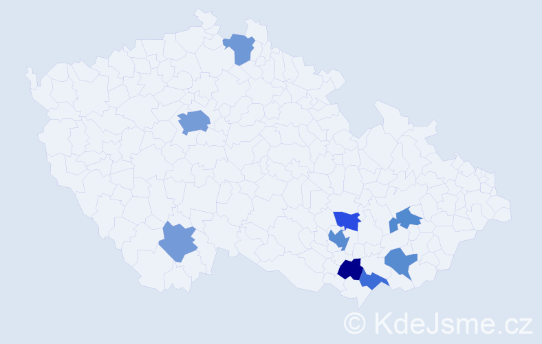 Jméno: 'Cyrill', počet výskytů 16 v celé ČR