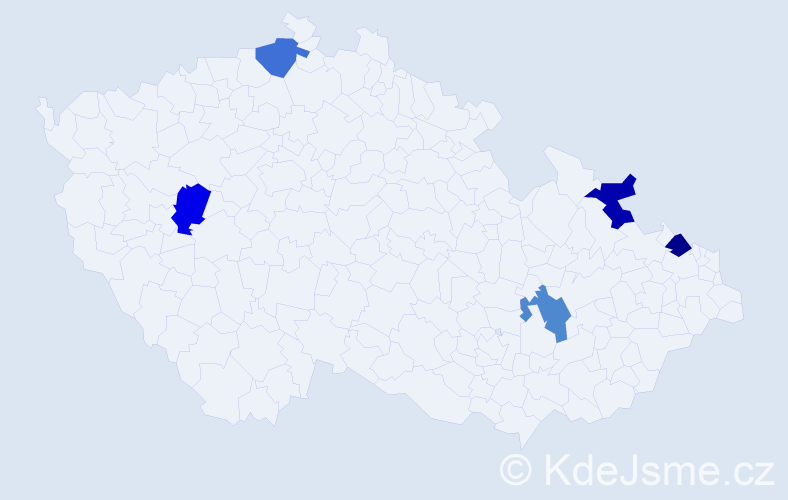 Jméno: 'Kristinka', počet výskytů 5 v celé ČR