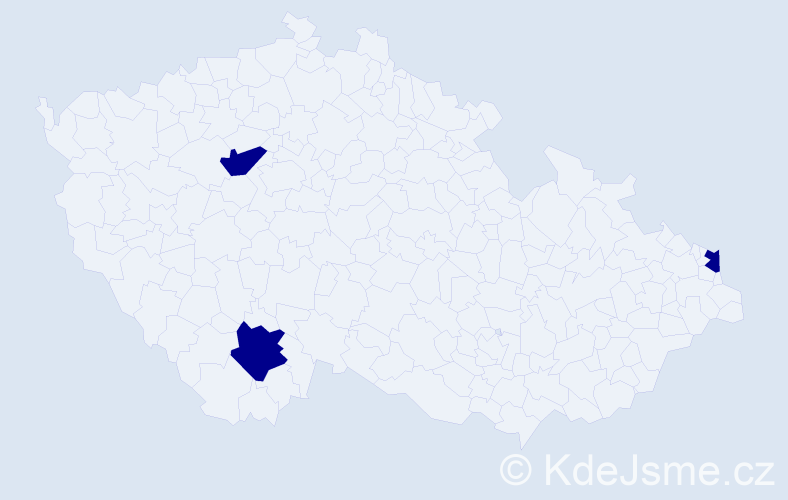 Jméno: 'Přemyslav', počet výskytů 3 v celé ČR
