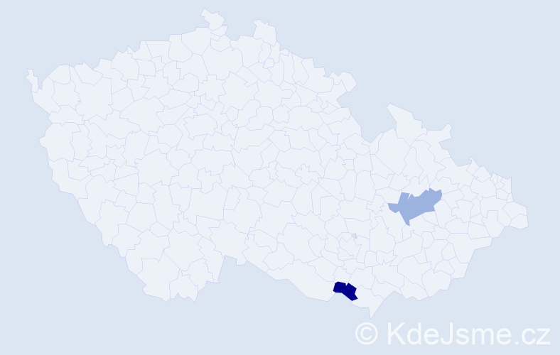 Jméno: 'Avdyl', počet výskytů 2 v celé ČR