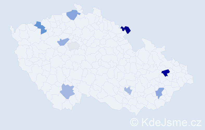 Jméno: 'Michela', počet výskytů 10 v celé ČR