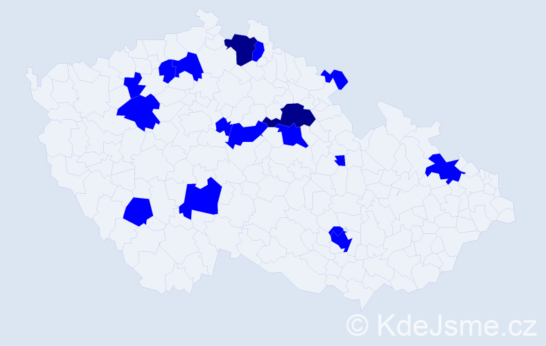 Jméno: 'Ivuše', počet výskytů 19 v celé ČR