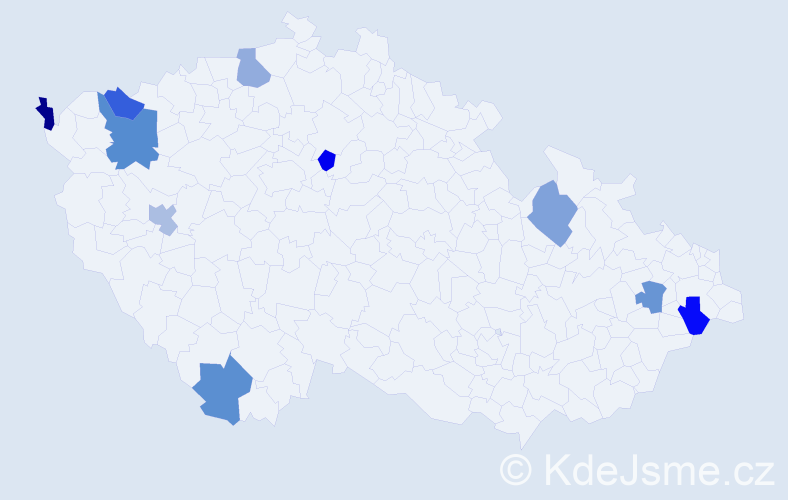 Jméno: 'Tien', počet výskytů 11 v celé ČR