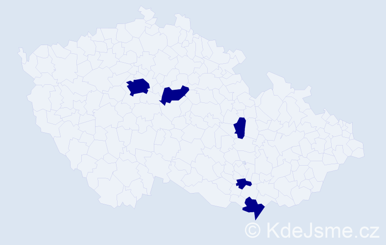 Jméno: 'Marcela Anna', počet výskytů 5 v celé ČR