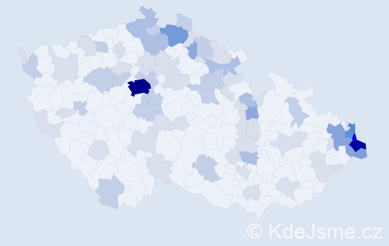Jméno: 'Ewa', počet výskytů 217 v celé ČR