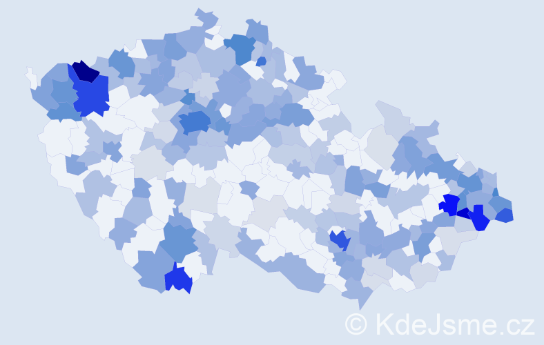 Jméno: 'Christian', počet výskytů 537 v celé ČR