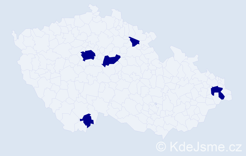 Jméno: 'Pavel Daniel', počet výskytů 5 v celé ČR