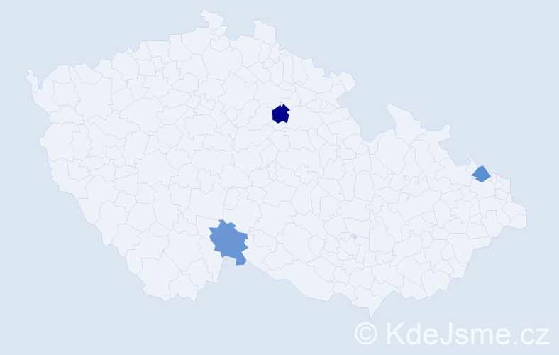 Jméno: 'Bára Marie', počet výskytů 3 v celé ČR