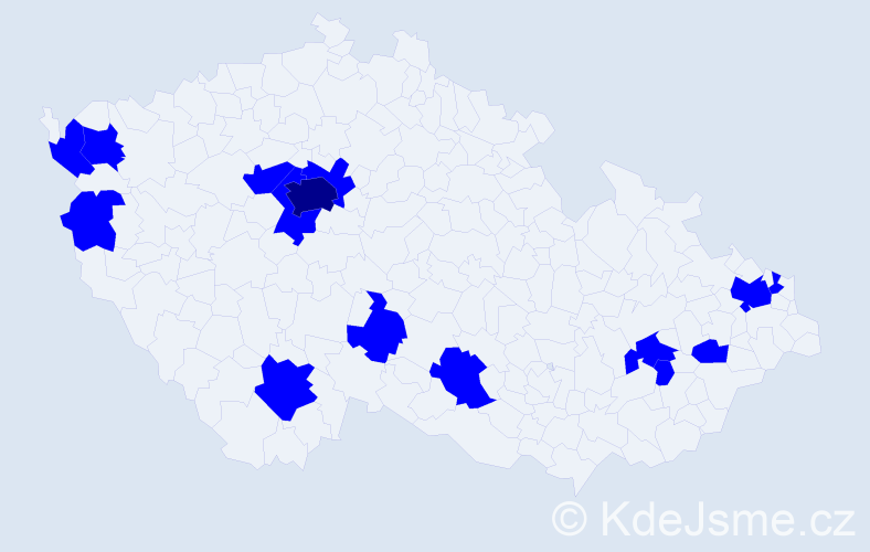 Jméno: 'Lajla', počet výskytů 16 v celé ČR