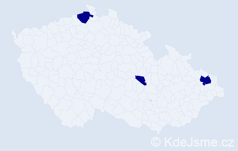 Jméno: 'Karolin', počet výskytů 3 v celé ČR