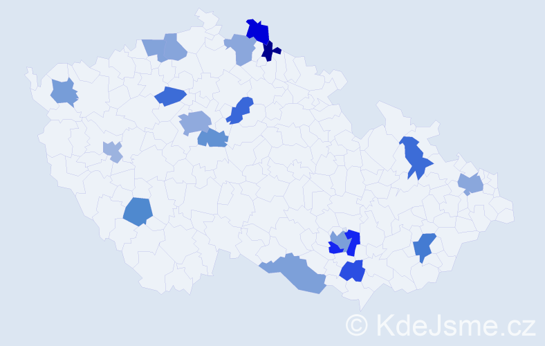 Jméno: 'Tanja', počet výskytů 29 v celé ČR