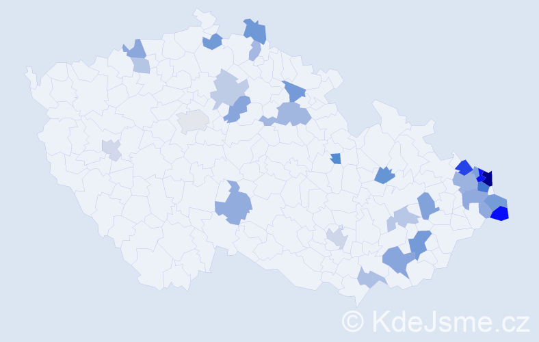 Jméno: 'Teofil', počet výskytů 57 v celé ČR