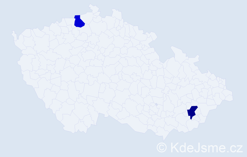Jméno: 'Matěj Hugo', počet výskytů 2 v celé ČR
