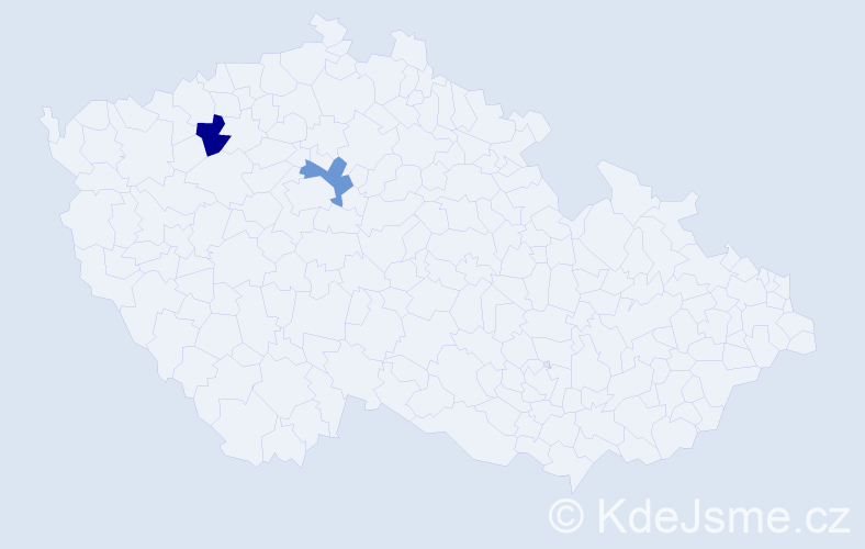 Jméno: 'Tiberij', počet výskytů 2 v celé ČR