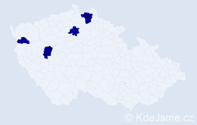 Jméno: 'Jarolim', počet výskytů 4 v celé ČR