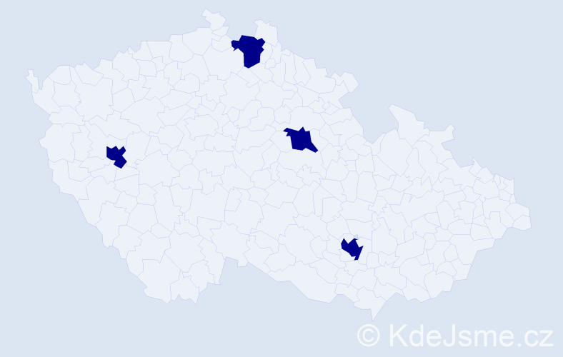 Jméno: 'Ivelin', počet výskytů 4 v celé ČR