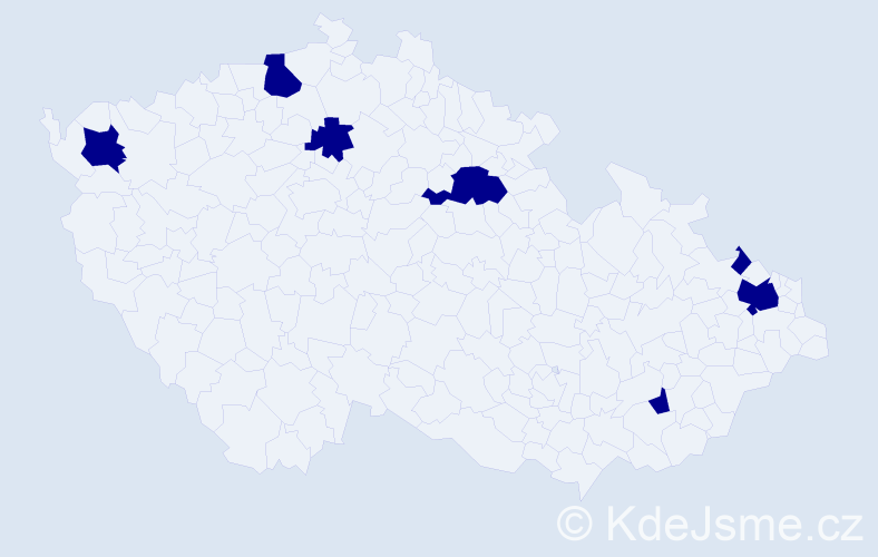 Jméno: 'Eliaš', počet výskytů 7 v celé ČR