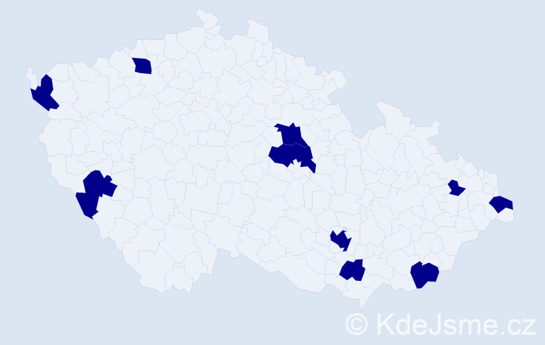 Jméno: 'Ema Viktorie', počet výskytů 10 v celé ČR