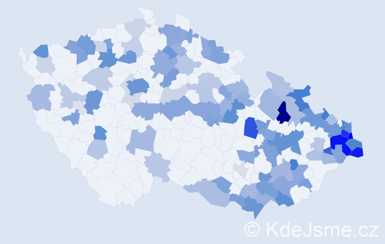 Jméno: 'Regína', počet výskytů 247 v celé ČR