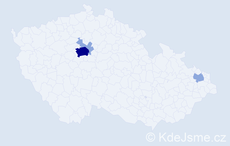 Jméno: 'Radivoje', počet výskytů 9 v celé ČR
