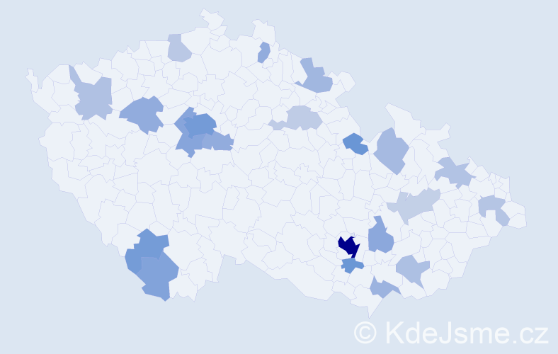 Jméno: 'Andrew', počet výskytů 62 v celé ČR