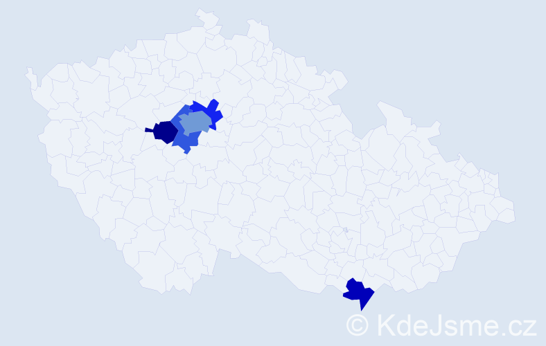Jméno: 'Miki', počet výskytů 8 v celé ČR
