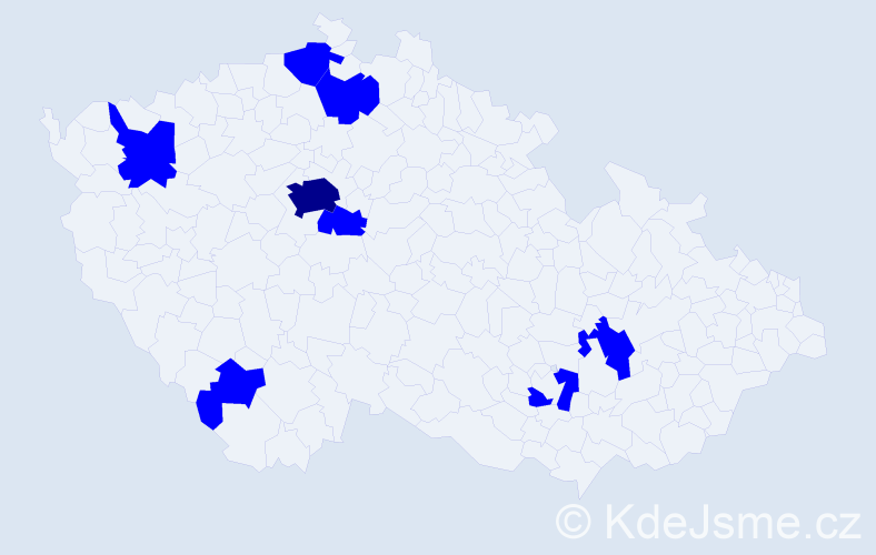 Jméno: 'Sámir', počet výskytů 9 v celé ČR