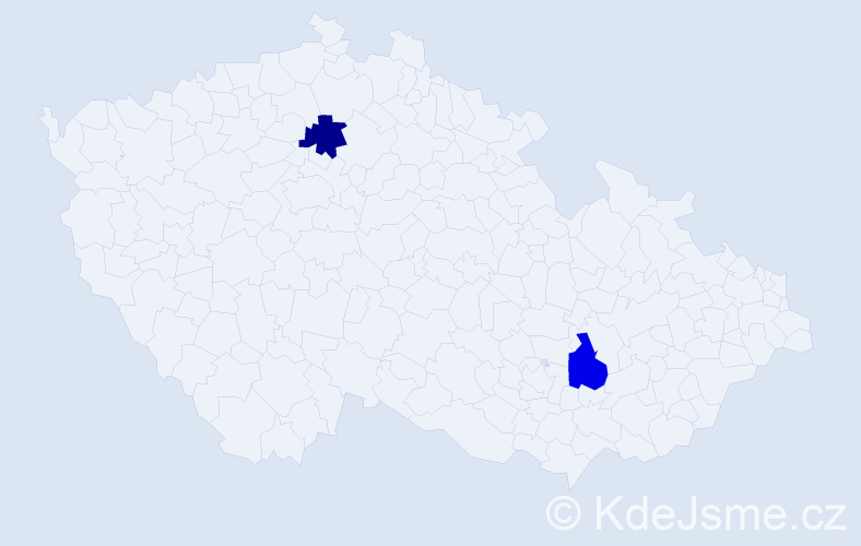 Jméno: 'Klára Amálie', počet výskytů 2 v celé ČR