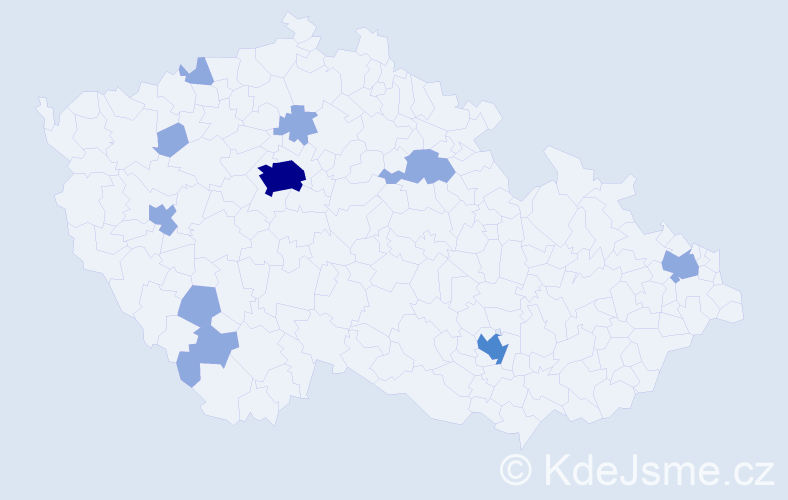 Jméno: 'Amáta', počet výskytů 17 v celé ČR