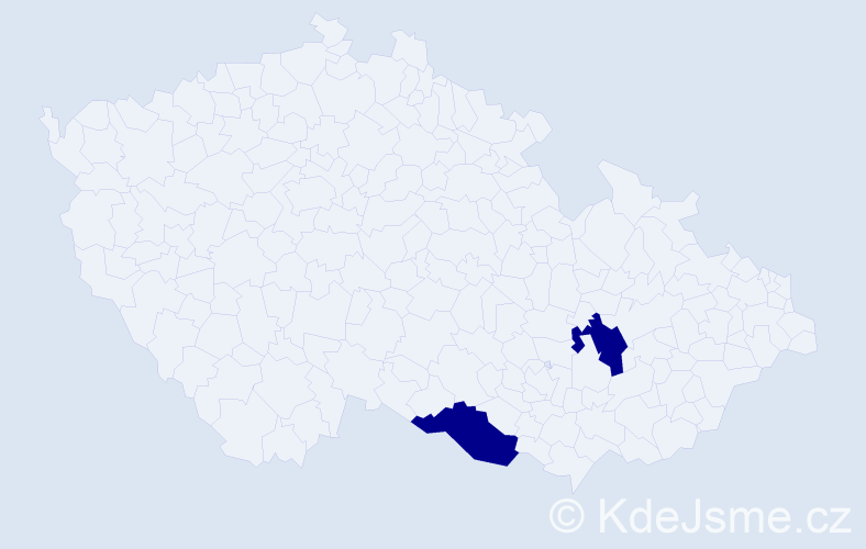 Jméno: 'Isen', počet výskytů 2 v celé ČR