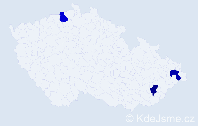 Jméno: 'Nera', počet výskytů 3 v celé ČR