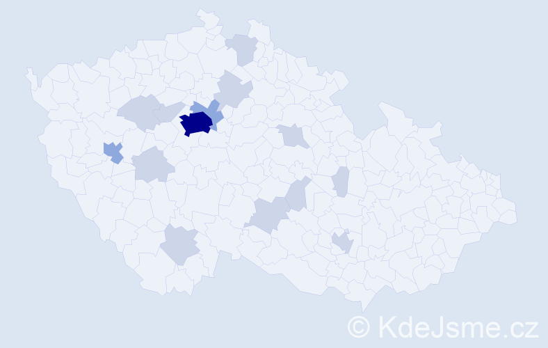 Jméno: 'Yeva', počet výskytů 29 v celé ČR