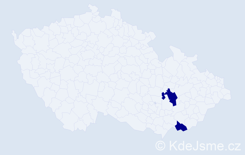 Jméno: 'Bac', počet výskytů 2 v celé ČR