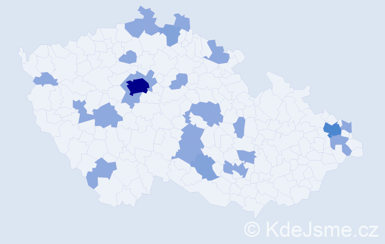 Jméno: 'Damien', počet výskytů 42 v celé ČR