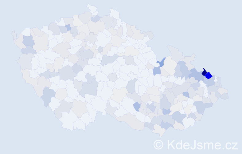 Jméno: 'Bernard', počet výskytů 512 v celé ČR