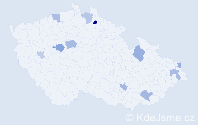 Jméno: 'Antonios', počet výskytů 20 v celé ČR