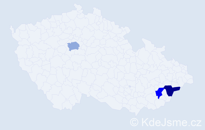 Jméno: 'Hamid', počet výskytů 4 v celé ČR