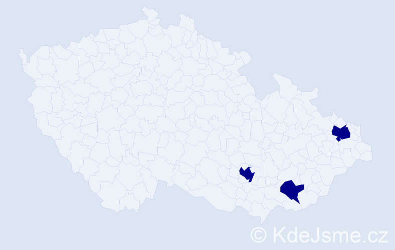 Jméno: 'Saimon', počet výskytů 3 v celé ČR