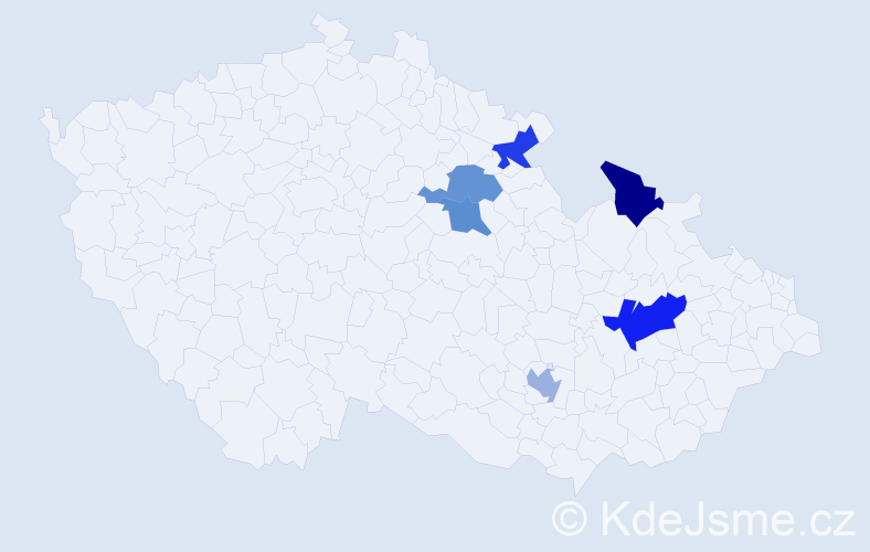 Jméno: 'Mito', počet výskytů 7 v celé ČR
