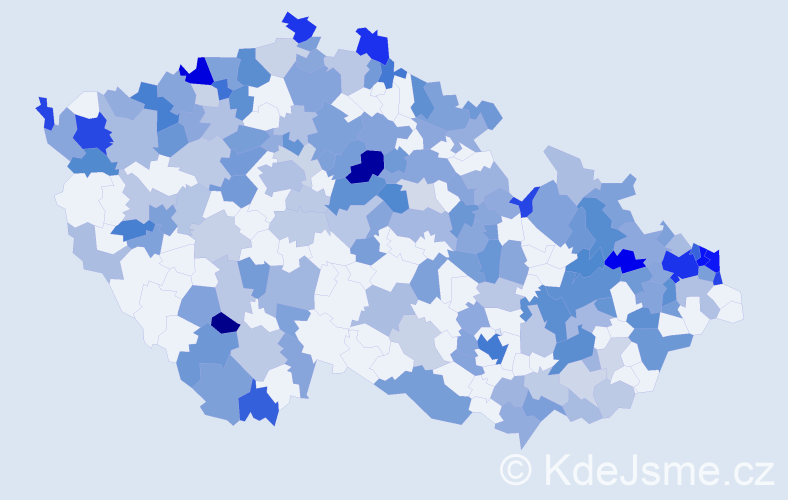 Jméno: 'Samanta', počet výskytů 341 v celé ČR