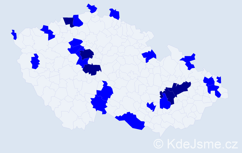 Jméno: 'Jirka', počet výskytů 29 v celé ČR