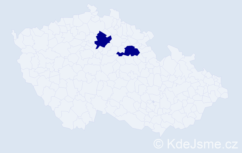 Jméno: 'Rosaria', počet výskytů 2 v celé ČR