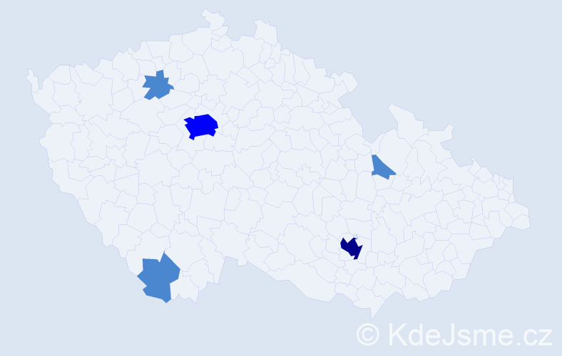 Jméno: 'Mina', počet výskytů 8 v celé ČR