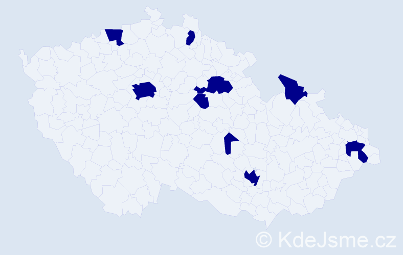 Jméno: 'Veleslava', počet výskytů 9 v celé ČR