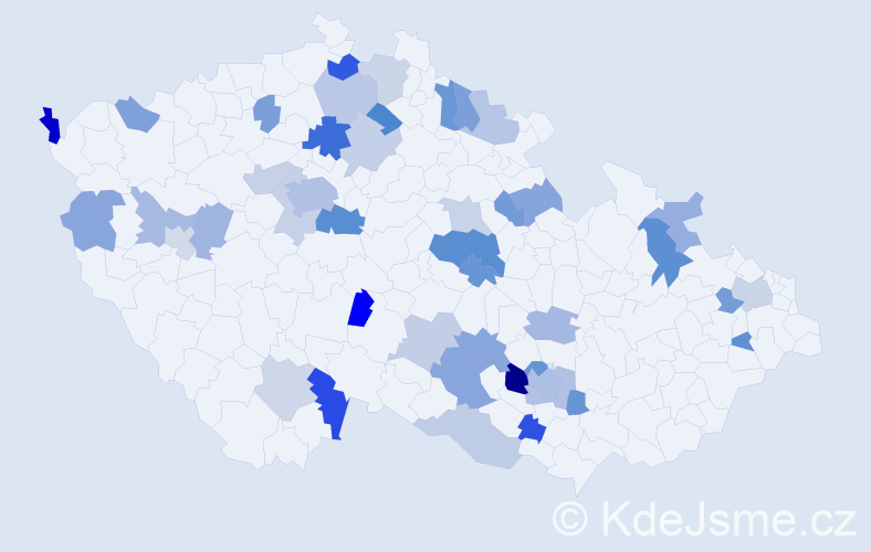 Jméno: 'Soběslav', počet výskytů 72 v celé ČR